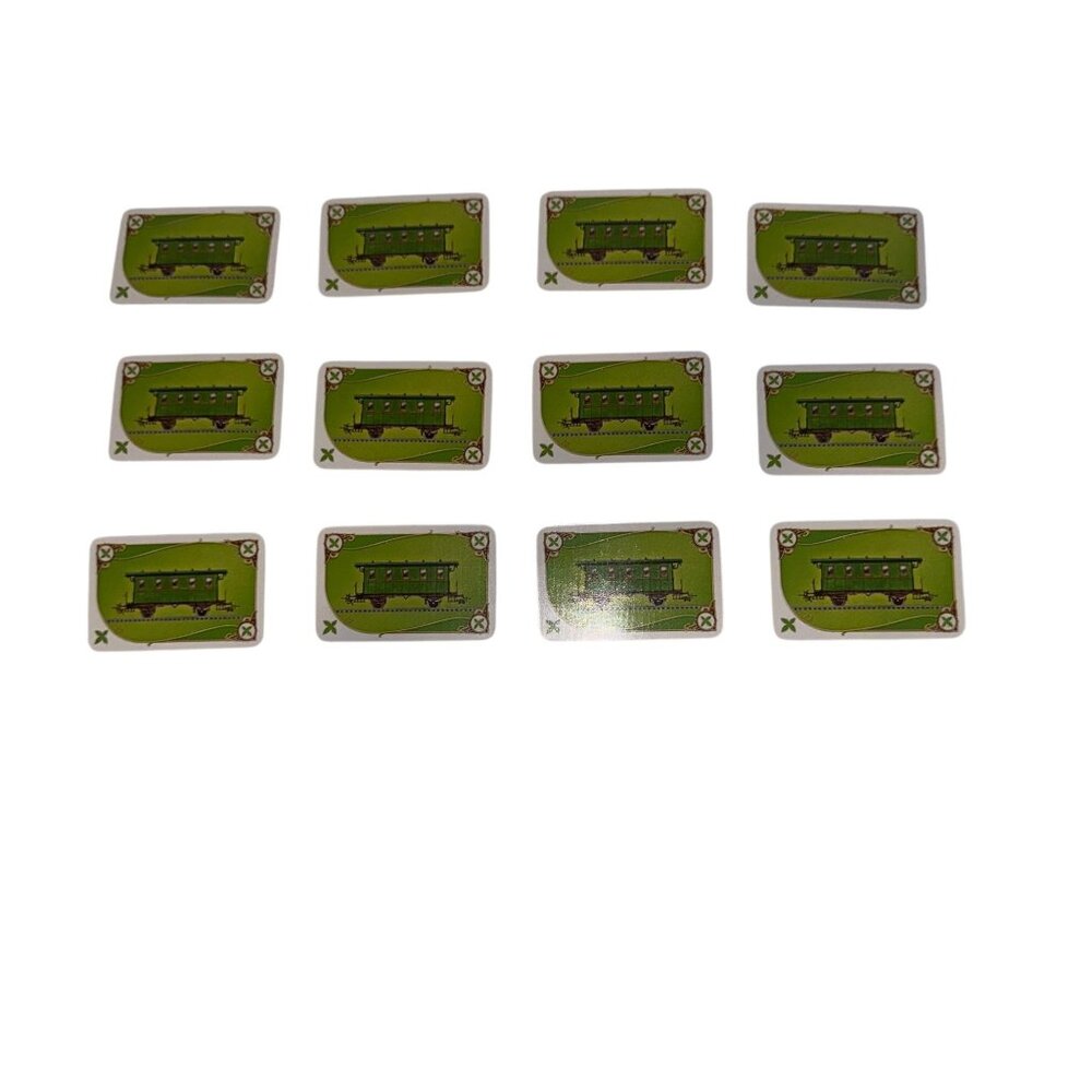 Days of Wonder Ticket to Ride Set of 12 Green Caboose Car Train Cards Parts